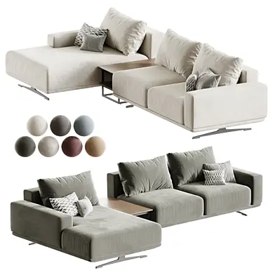 Modular corner sofa ZILLIS, 335 cm, with an ottoman 160 cm on the left | skdesign