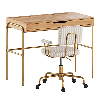 Zara kids wooden desk and kids metal chair