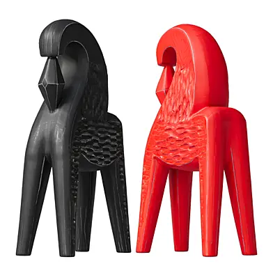 Black-Red Horse Sculpture Abstract 03 By Dmitrii