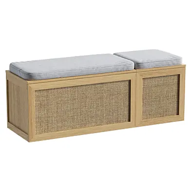Frances Woven Rattan Triple Storage