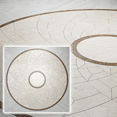 Floor with Botticino stone Rosette (Antolini)