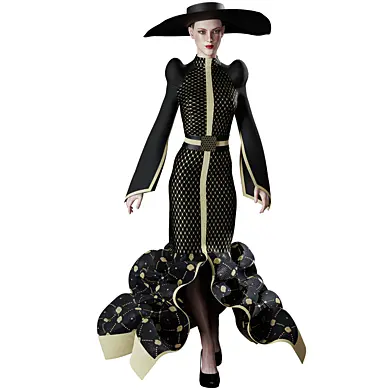 Black Gold Couture Dress