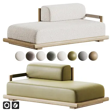 CALEO-ash 2 SEATER HALFREST BACK MODULE Dining Sofa by snoc-eu.com