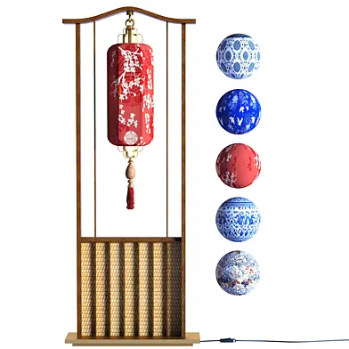 Decorative Rectangular Floor Lantern with Woven Base 1129