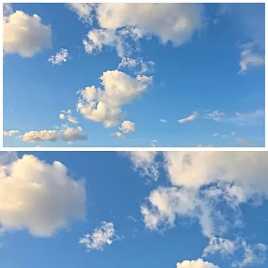 Panorama of the cloudy sky