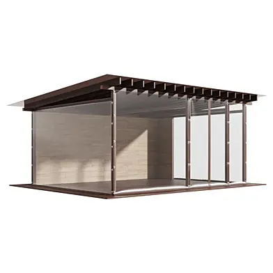 Terrace veranda with soft windows 02
