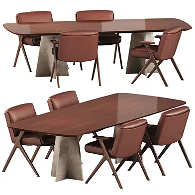 Lilliam chairs and Brutalist table by Minotti