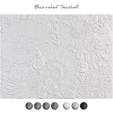 Gypsum bas-relief wall decorative panel sea shell seashell
