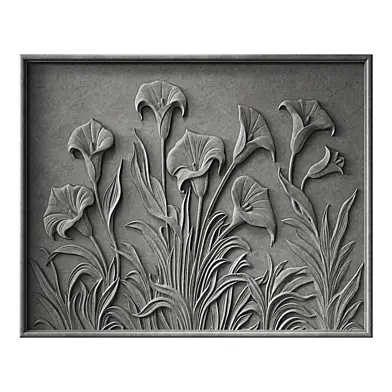 040 Decorative 3D bas-relief with Calla flowers
