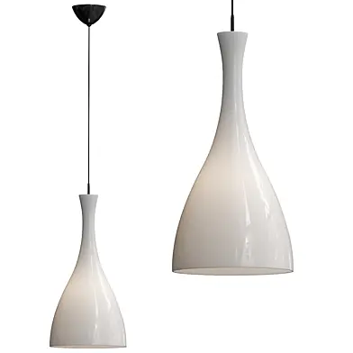 Tone Pendant White Glass and Polished Chrome