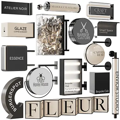 Set of exterior signs