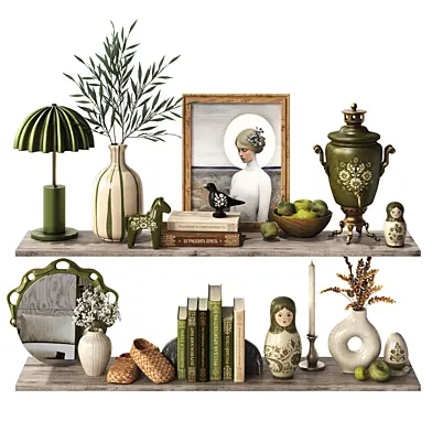 Decorative net in Russian style olive, beige