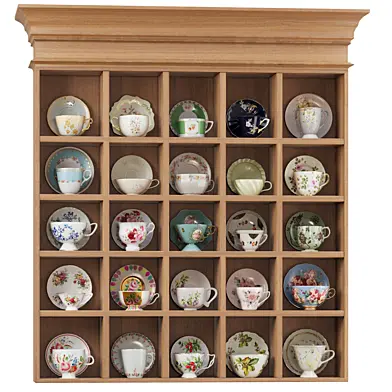 Wall shelf with cups