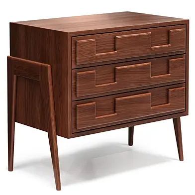 Custom 1960s Italian Style Walnut Nightstand