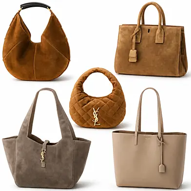 Yves Saint Laurent decorative set of branded men's and women's leather accessories backpacks bags ysl. Collection 207.