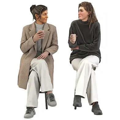 Seated People Women