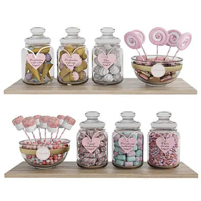 Candy jars and bowls
