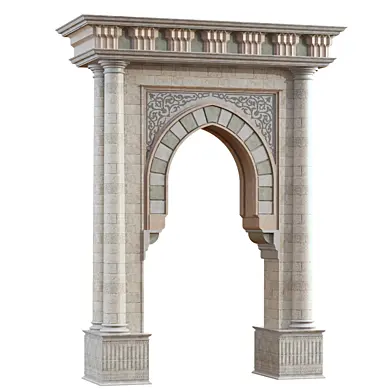 Classic Islamic Stone Archway and Entrance Portal 3D Model 1253