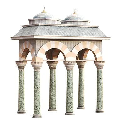 Traditional Islamic Dome Pavilion and Porch 3D Model 1255