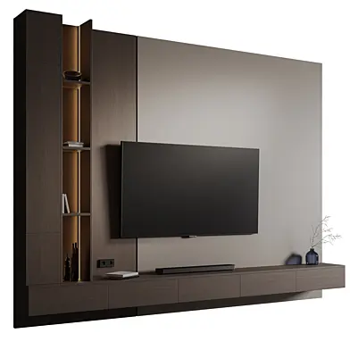 Modern Minimalist TV Wall Unit with Display Niche