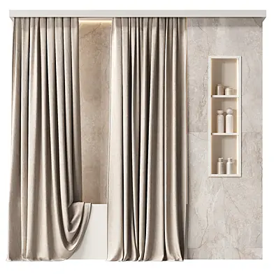 Shower curtain with niche