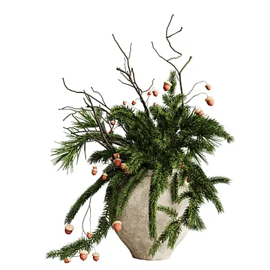 New Year's bouquet with branches in a vase 2.