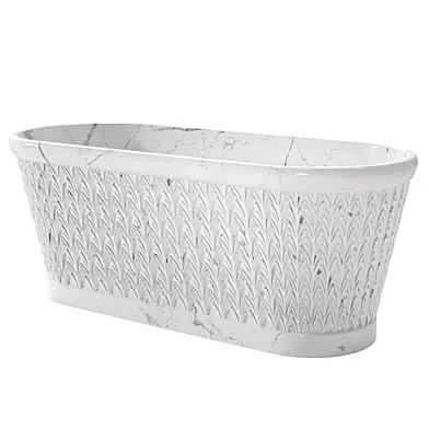 Oval marble bathtub