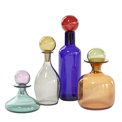 Mango Home Colored Crystal Vases Set