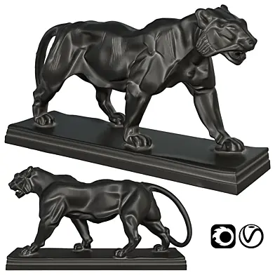 Sculpture figurine statue jaguar panther cheetah leopard tiger