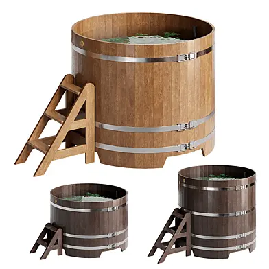 Bentwood 1.5 m round bathtubs for baths and saunas