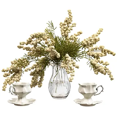 Decorative set with an elegant tea pair