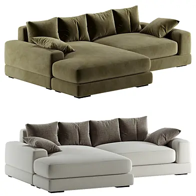 White L Shaped Deep Sofa