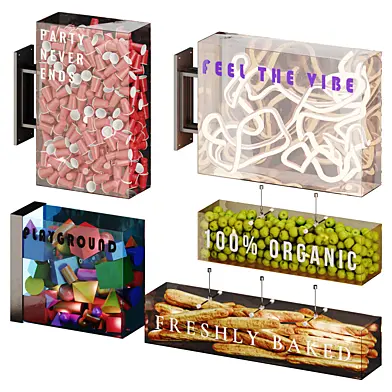 Wall-mounted and pendant lightboxes with decorative filling (Lightboxes Collection)
