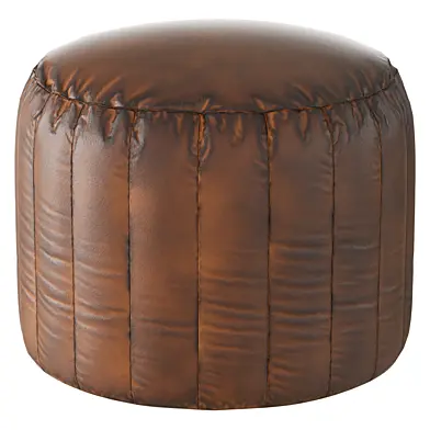 Brown round pouf
