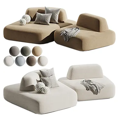 Modular corner sofa left TABASCO, 291 cm, microboucle | skdesign
