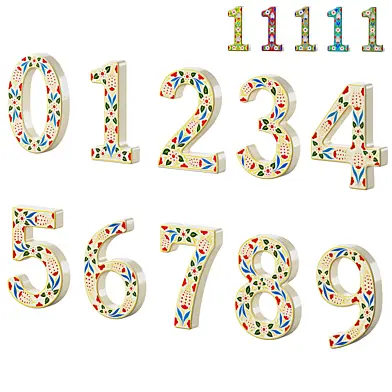 Ceramic numbers by Etsy