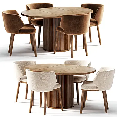 Lum bridge chair GORDON extendable round dining table