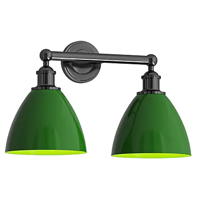 Matte Black Bath Light Green Shade