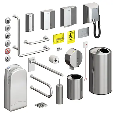 Accessory set for public restrooms Nofer