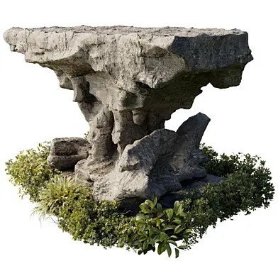 Natural Stone Landscape with Plants set 12