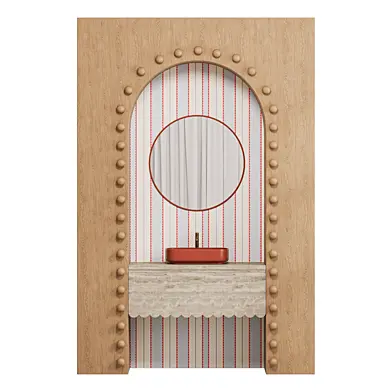 Bathroom furniture Travertin Wood Arch Vanity