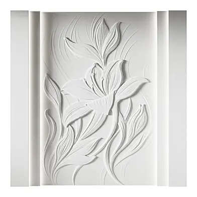 123 Decorative plaster 3D panel 80 Bas-relief "Flower"