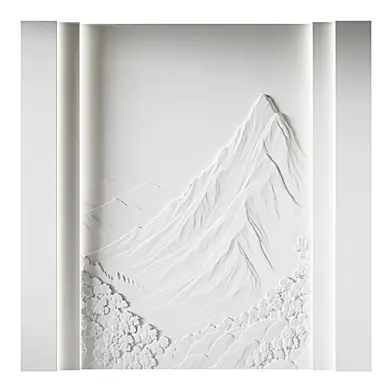 124 Decorative plaster 3D panel 81 Bas-relief "Mountain"