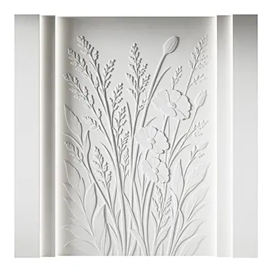 125 Decorative plaster 3D panel 82 Botanical Bas-relief