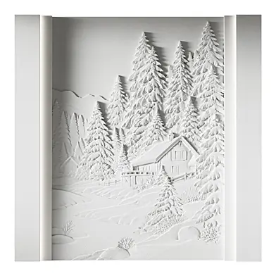 164 Decorative plaster 3D panel 121 Bas-relief "Winter house"