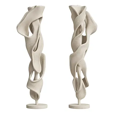 Organic Twisted Ribbon Floor Sculpture
