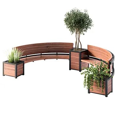 Modern Urban Furniture Curved Bench
