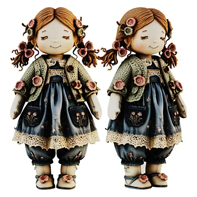 Vintage Fabric Toy Character Design