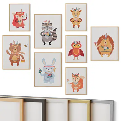 Pictures 225 Forest Animals in Boho Style