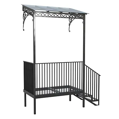 Metal frame porch with forging